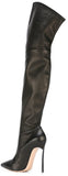 'Blade' Long Black Leather Boots - DESIGNER INSPIRED FASHIONS