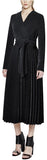 Pleated Sparkle Knit Wrap Dress - Black or Brown