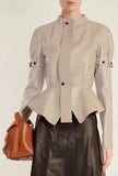 Leather Snap-Button Jacket
