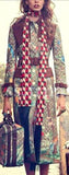 Patch Printed Coat & Scarf - DESIGNER INSPIRED FASHIONS