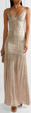 'Zhenya' Woodgrain Foil-Print Bandage Gown