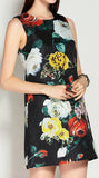 Sequin-Rose-Embellished Jacquard Mini Shift Dress - DESIGNER INSPIRED FASHIONS