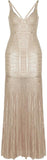 'Zhenya' Woodgrain Foil-Print Bandage Gown