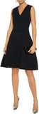 Flared Pointelle-Knit Dress, Black