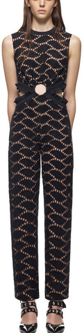 Black Cutwork Embroidered Jumpsuit - DESIGNER INSPIRED FASHIONS