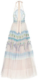 Maze-Embroidered Halter Gown