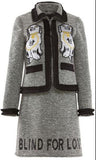 Embroidered Tweed Jacket & Dress Set - DESIGNER INSPIRED FASHIONS
