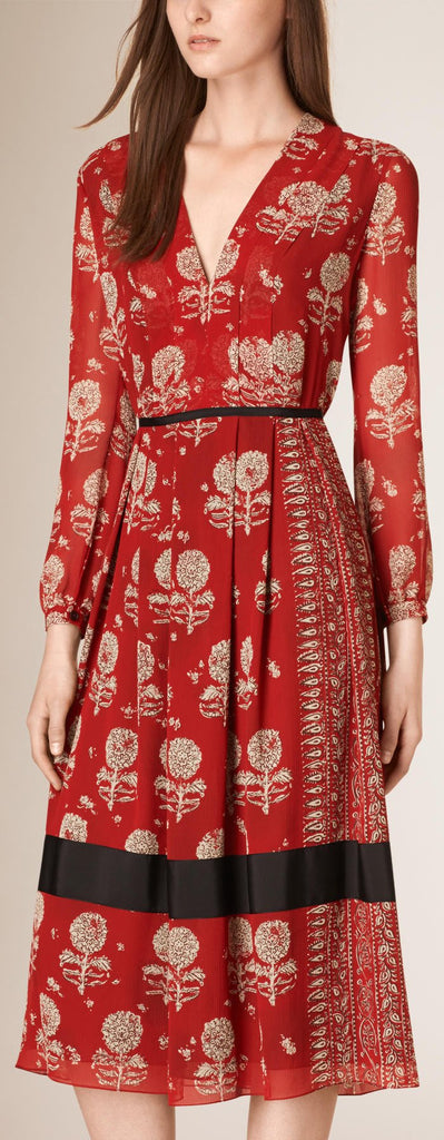 Floral Print Silk Dress