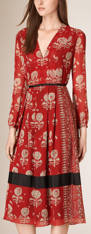 Floral Print Silk Dress