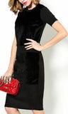 Black Faux Fur Knit Top & Skirt Set - DESIGNER INSPIRED FASHIONS