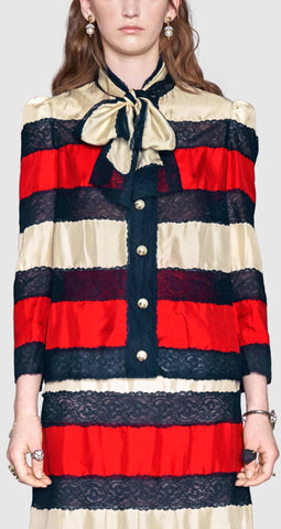 Silk Twill & Lace Blouse - DESIGNER INSPIRED FASHIONS