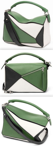 Puzzle Bag Forest Green/White/Black