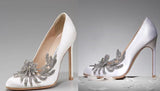 Crystal-Embellished Swan Pumps