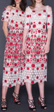 Floral-Lace Open-Shoulder Cocktail Dress
