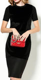 Black Faux Fur Knit Top & Skirt Set - DESIGNER INSPIRED FASHIONS