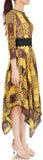 Asymmetrical Lace and Macrame Dress, Yellow