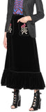 Embellished Velvet Skirt - DESIGNER INSPIRED FASHIONS