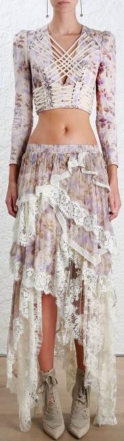 'Stranded Lace in Bodice' Top & 'Stranded Opus Tiered' Skirt - DESIGNER INSPIRED FASHIONS