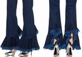 Frayed Flared-Hem Jeans - DESIGNER INSPIRED FASHIONS