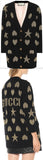 Shape Print Wool Cardigan Sweater