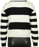 Color Contrast Stripe Sweater - DESIGNER INSPIRED FASHIONS