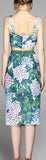 Hydrangea Print Crop Top and Skirt Set - DESIGNER INSPIRED FASHIONS