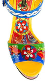 'Carretto Siciliano' Print Wedge Sandals - DESIGNER INSPIRED FASHIONS