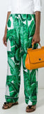 Banana Leaf Print Pajama Top & Pant Set - DESIGNER INSPIRED FASHIONS