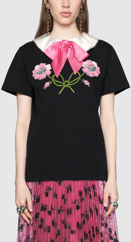 Embroidered Cotton T-Shirt - DESIGNER INSPIRED FASHIONS