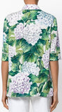 Hydrangea Print Silk Pajama Top & Short Set - DESIGNER INSPIRED FASHIONS