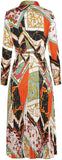 Mixed Print Pleated Shirt-Dress