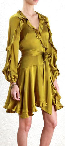 'Winsome' Flutter Dress, Gold - DESIGNER INSPIRED FASHIONS