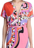 Kaleidoscope-Print Belted Dress - DESIGNER INSPIRED FASHIONS