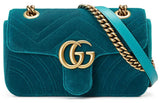 GG Marmont 2.0 Mini Quilted Velvet Shoulder Bag Teal - (Fuchsia, Teal, Black) - DESIGNER INSPIRED FASHIONS