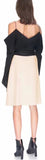 Black Cold-Shoulder Top & Asymmetric Skirt Set - DESIGNER INSPIRED FASHIONS