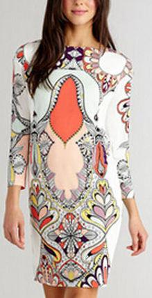 Bright Print Silk Dress - DESIGNER INSPIRED FASHIONS