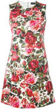 Rose-Brocade Mini Dress - DESIGNER INSPIRED FASHIONS