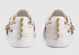 Ace Studded Leather Low Top Sneakers - White
