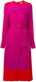 Asymmetrical Colour-Block Panelled Crepe Shirt-Dress