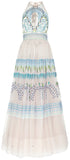 Maze-Embroidered Halter Gown