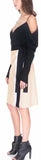 Black Cold-Shoulder Top & Asymmetric Skirt Set - DESIGNER INSPIRED FASHIONS