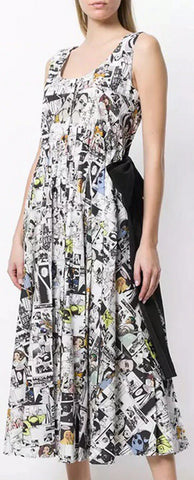 Cotton Cartoon Dress with Bow
