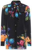 Black Floral-Print Shirt