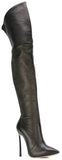 'Blade' Long Black Leather Boots - DESIGNER INSPIRED FASHIONS