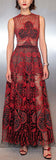 Embroidered Lace and Mesh Sheer Gown