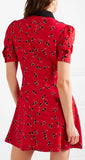 Printed Crepe de Chine Mini Dress