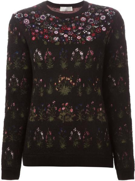 Floral Intarsia Knit 'Primavera' Sweater