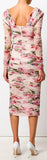 Ruched Rose Print Dress