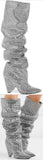 'Niki' Crystal-Embellished  Leather Knee Boots