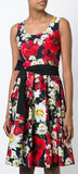 Daisy and Poppy Print Silk Dress | DESIGNER INSPIRED FASHIONS